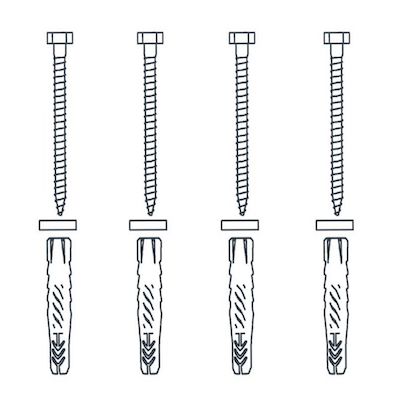 Muurbevestigingsset v.douchezitting RVS