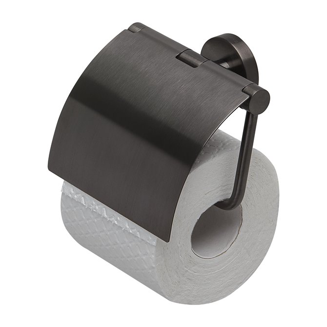 Brushed black toiletrolhouder