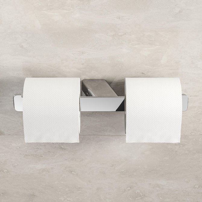 SHIFT CHROME Toiletrolhouder zonder klep dubbel