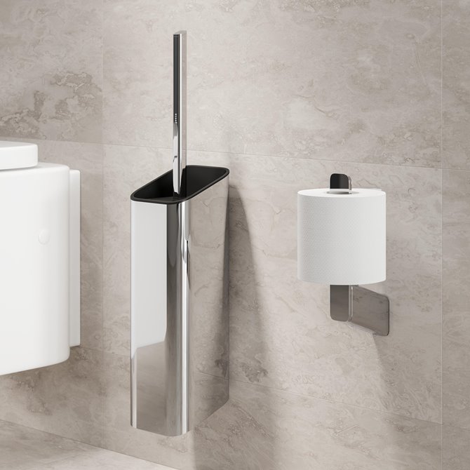 SHIFT CHROME Toiletborstel met houder