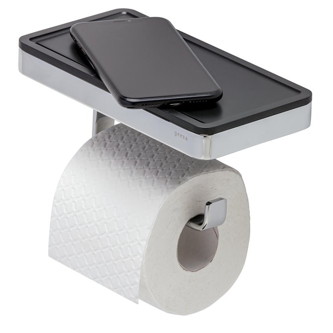 Frame chroom black toiletrolhouder