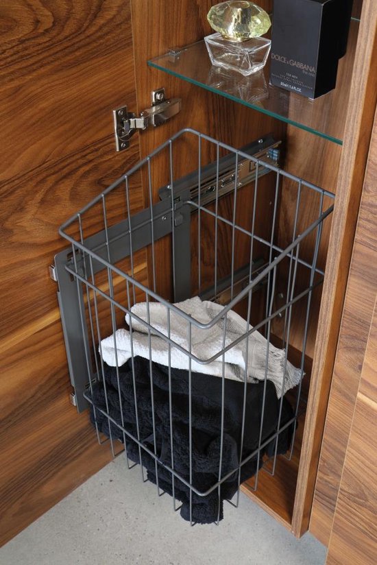 INK Algemeen Uittrekbare wasmand Antraciet 26x26 SANIBELL