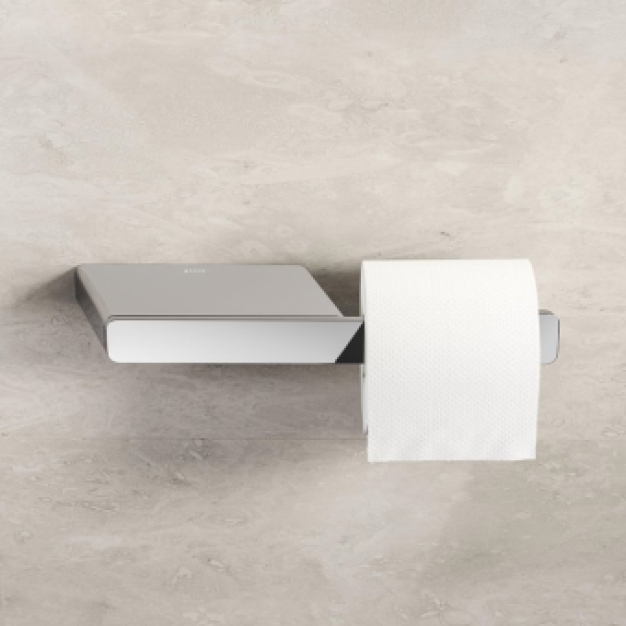 SHIFT CHROME Toiletrolhouder zonder klep met planchet