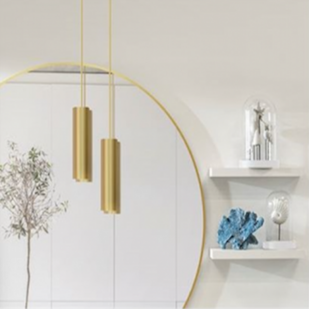 Ronde gouden spiegel